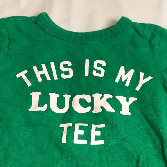 Crewcuts Kelly Green This Is My Lucky Tee T Shirt 2 2T St. Patrick's Day Irish - Picture 4 of 5